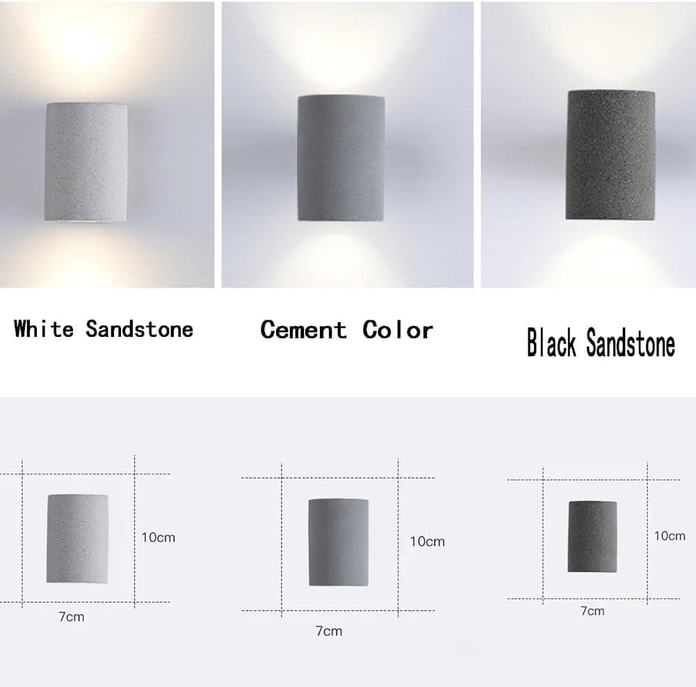 Wall Sconces Industrial Cylindrical Cement Wall Light MI-NI Up Down Wall Spotlights Indoor Wall Mounted Lighting Fixture Compatible with Living Room,Chandelier Oldsix-66