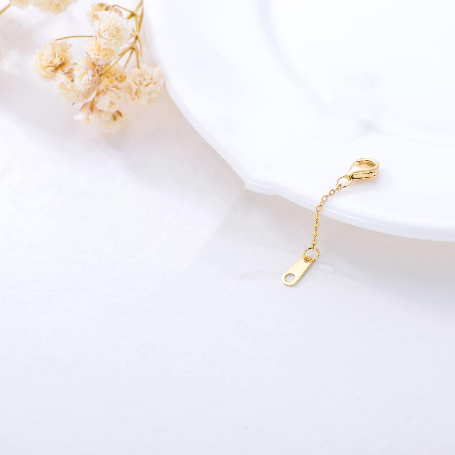 10k 14k Real Gold 1'/1.5'/2'/2.5'/3'/4'/5' Necklace Extender, Necklace Bracelet Extender Chain, Durable Gold Extender Chain, Adjustable Extension Chain for Necklace Bracelet Anklet
