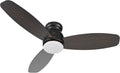 Carro Ceiling Fan with Lights, Indoor & Outdoor Ceiling Fan, 52' Low Profile DC Smart Ceiling Fan Compatible with Alexa, Siri, Google Home & Smart APP, Dark Walnut