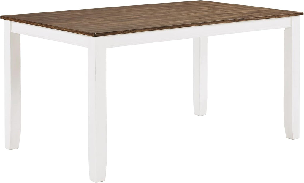 Lexicon Dining Table Set for 6 with Chairs, Wood 7 Piece Farmhouse Dining Room Table and Chairs Set of 6, Cross Back, Easy Assembly Seater for Indoor Home, Dinner, Kitchen, Cherry/White