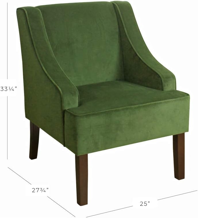 HomePop Classic Swoop Arm Accent Chair - Dark Green