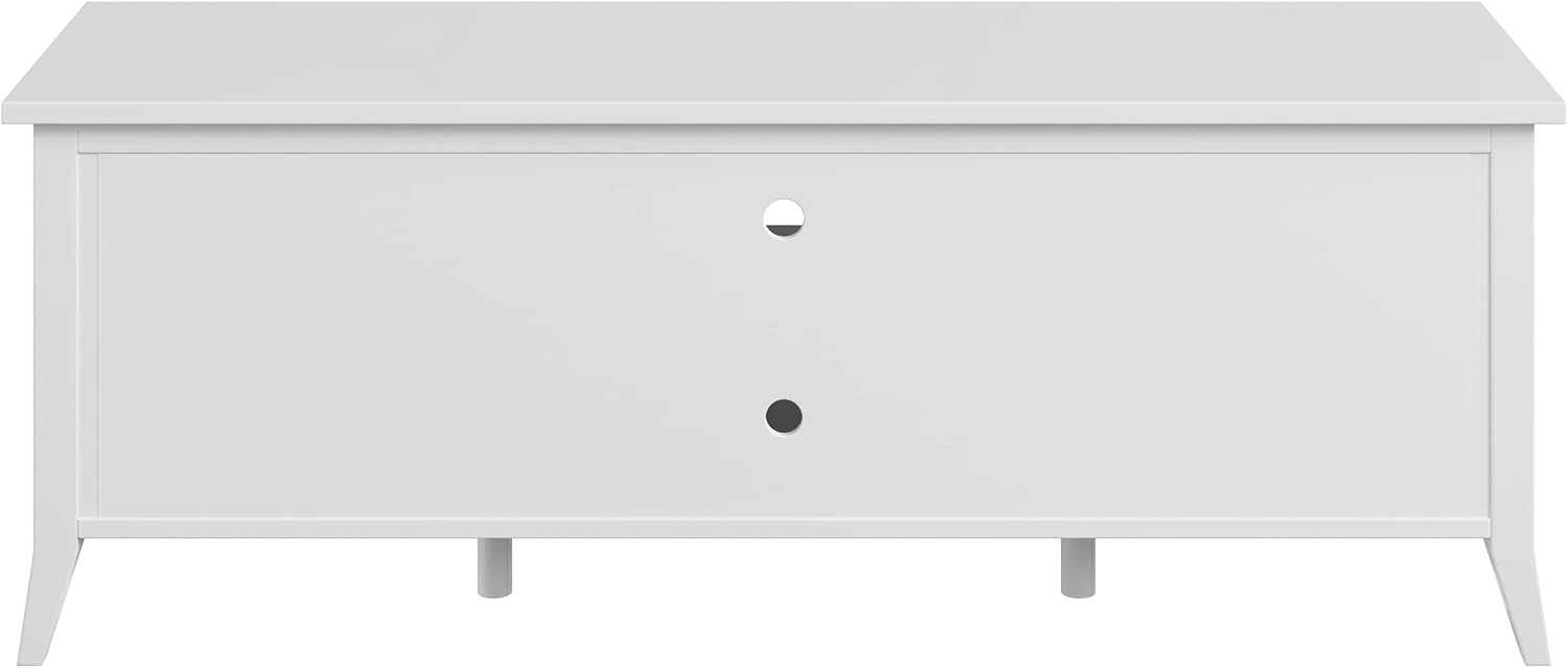 TV Stand - 55-inch Storage Cabinet with 2 Cubbies and 2 Shelves - Entertainment Center for Living Room, Bedroom, or Entryway by Lavish Home (White)