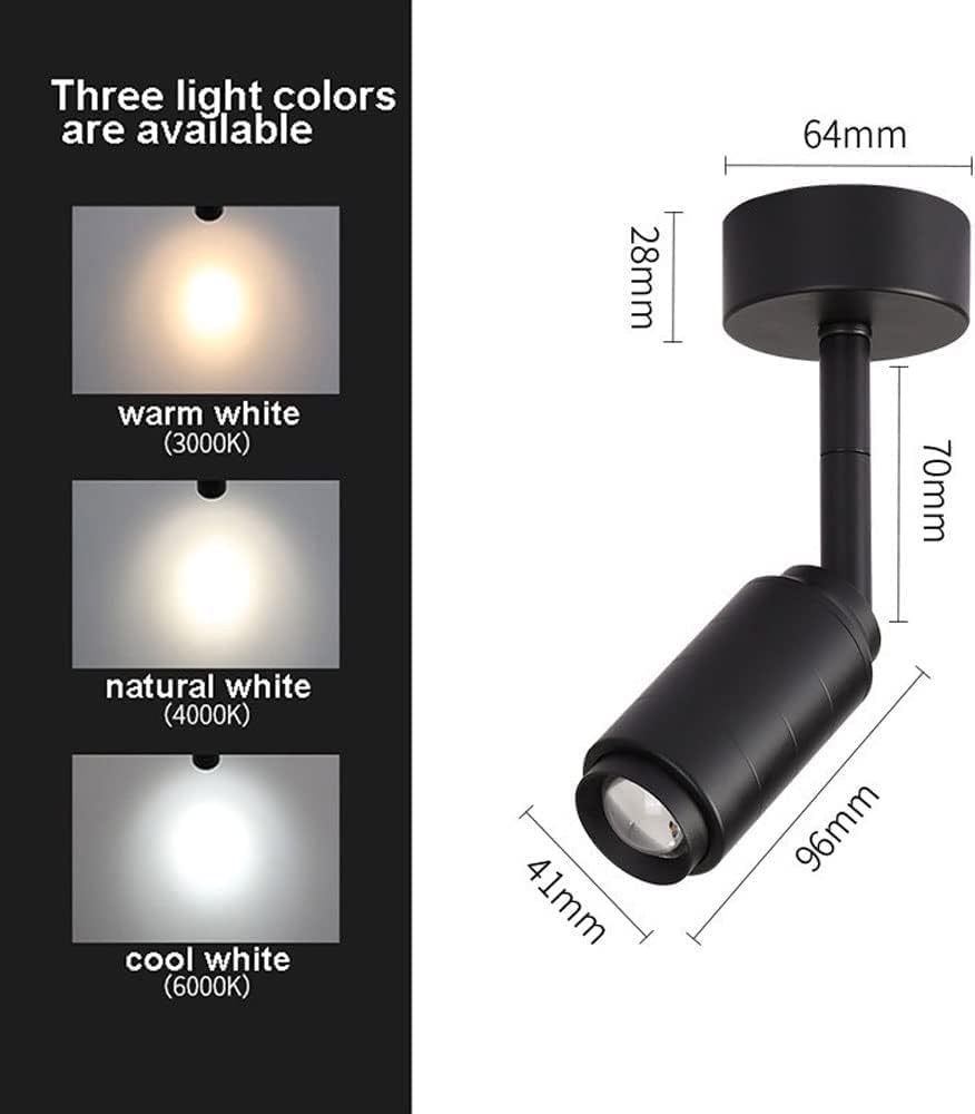 Adjustable LED Ceiling Spotlight - Indoor Mounted Accent Light for Living Room, Gallery, and Corridor