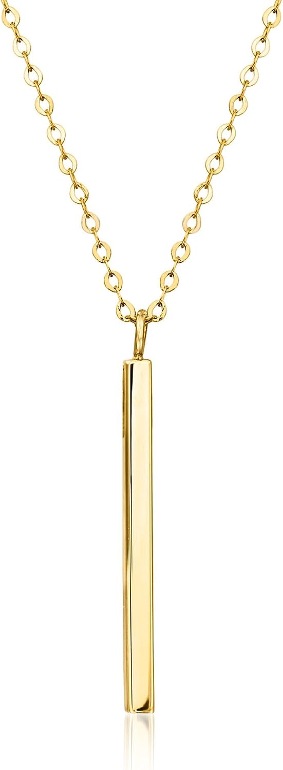 Ross-Simons Italian 10kt Yellow Gold Linear Bar Necklace. 18 inches