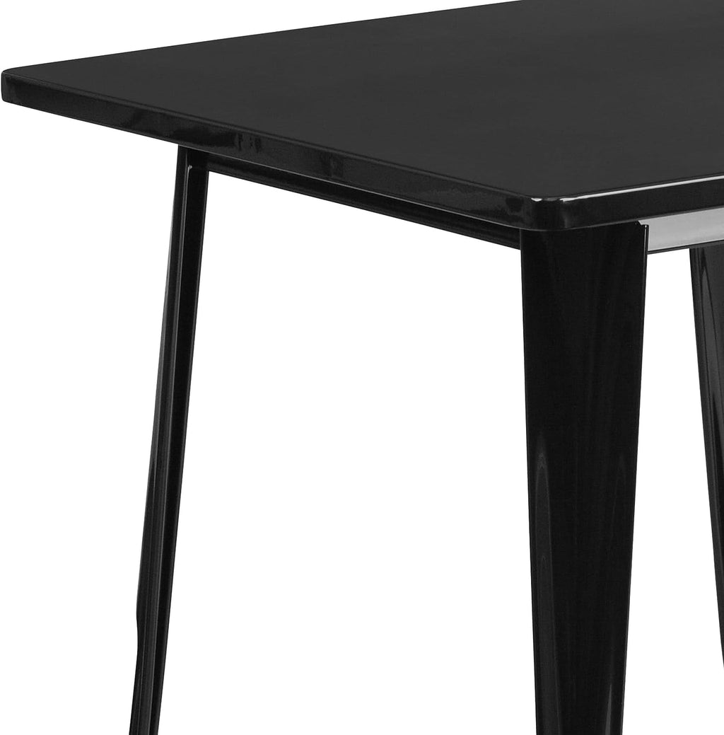 Flash Furniture Felix Commercial Grade 31.5' Square Black Metal Indoor-Outdoor Table