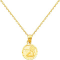 The World Jewelry Center 14k Yellow Gold Religious Angel Pendant with 0.9mm Cable Chain Necklace