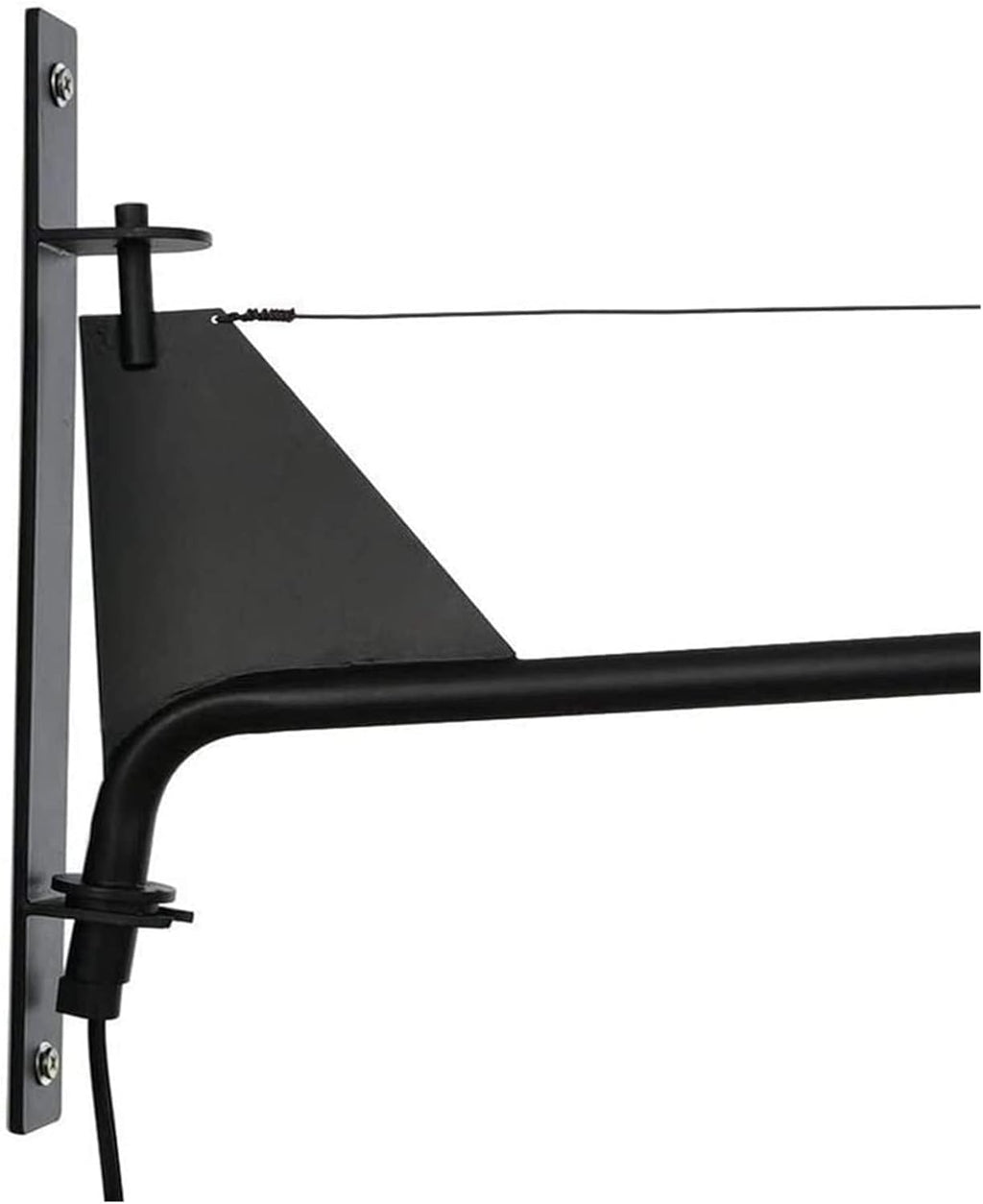 Wall Lamp Swing Long Arm Wall Light Plug in Wall Sconces Adjustable Swing Long Arm Wall Lights Iron Black E27 Vintage with Switch and 1.8m Cable, Industrial Retro Wall Spotlights Indoor Living Room