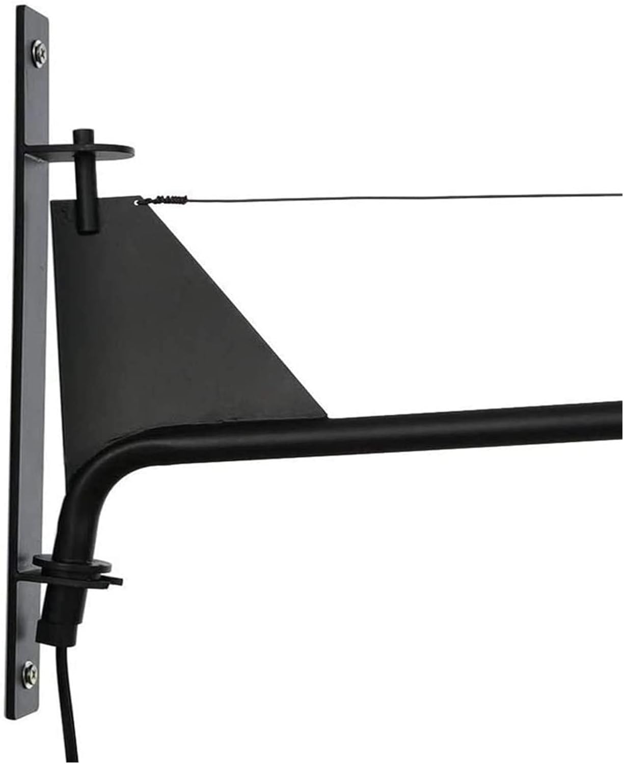 Wall Lamp Swing Long Arm Wall Light Plug in Wall Sconces Adjustable Swing Long Arm Wall Lights Iron Black E27 Vintage with Switch and 1.8m Cable, Industrial Retro Wall Spotlights Indoor Living Room