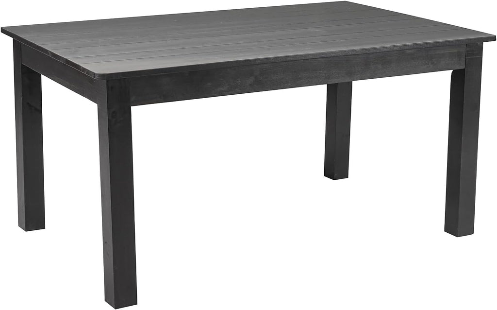 Flash Furniture HERCULES 60' x 38' Rectangular Black Wash Solid Pine Farm Dining Table