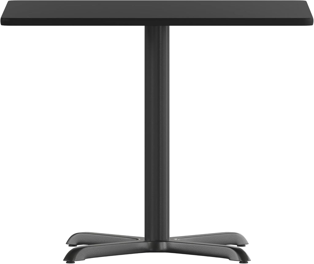 Flash Furniture 36'' Square Black Laminate Table Top with 30'' x 30'' Table Height Base