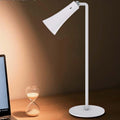 Rechargeable Led 3w Indoor Table Lamp Trumpetshaped Spotlight Magnetic Adjustable No Power Cord Bedroom Study(White)
