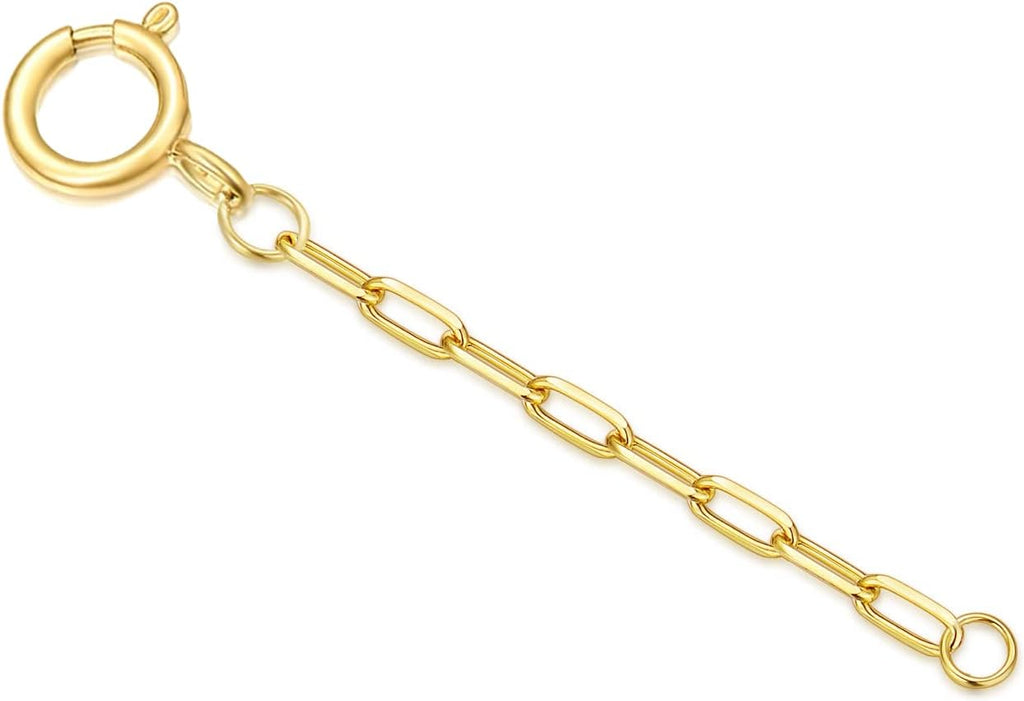 10k Real Gold 1'/1.5'/2'/3'/4' Necklace Extender Chain, Durable Strong Removable Gold Chain Extender, 10k Gold Adjustable Extension Chain for Necklace Bracelet Anklet