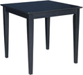 Solid Wood Top Dining Table, 30 Inch High, Black
