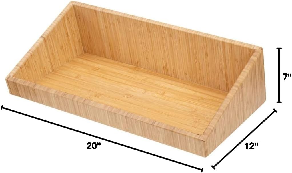 Restaurantware 20 x 12 x 7 Inch Kitchen Counter Box 1 Rectangle Wood Bread Keeper - Sustainable Pantry or Countertop Organizer Natural Bamboo Bread Bin For Kitchen Store Pastries Breads Fruit