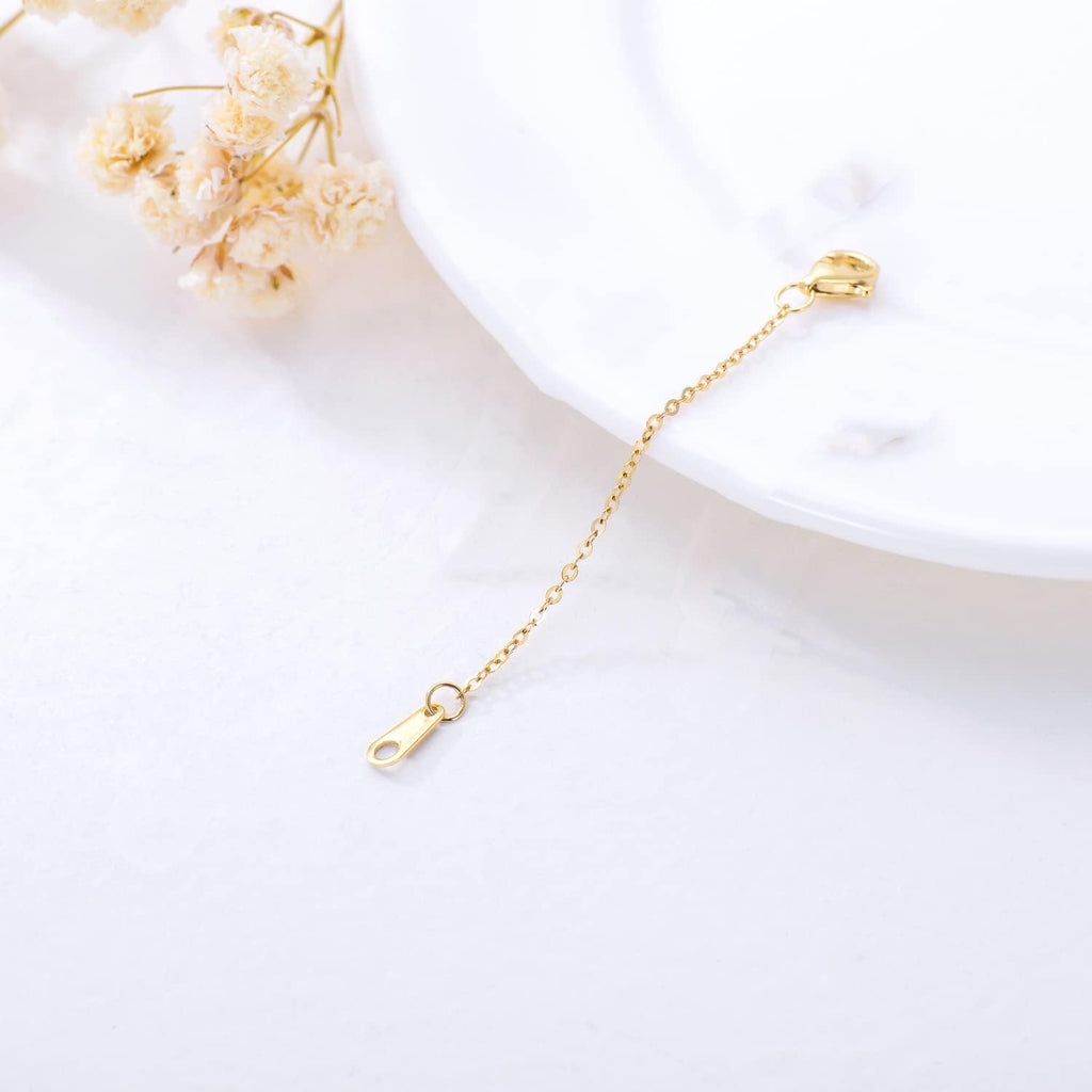 10k 14k Real Gold 1'/1.5'/2'/2.5'/3'/4'/5' Necklace Extender, Necklace Bracelet Extender Chain, Durable Gold Extender Chain, Adjustable Extension Chain for Necklace Bracelet Anklet