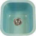 Houzer Porcela Mint Porcelain Enamel Steel Kitchen Sink: 17 Inch Undermount Single Bowl Sink, Durable & Versatile, Essential for Home and Apartment: PCB-1750 MT