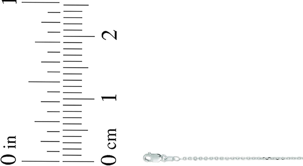 Floreo 14k Yellow Gold or White Gold or Rose Gold 0.9mm Solid Diamond Cut Cable Chain Necklace
