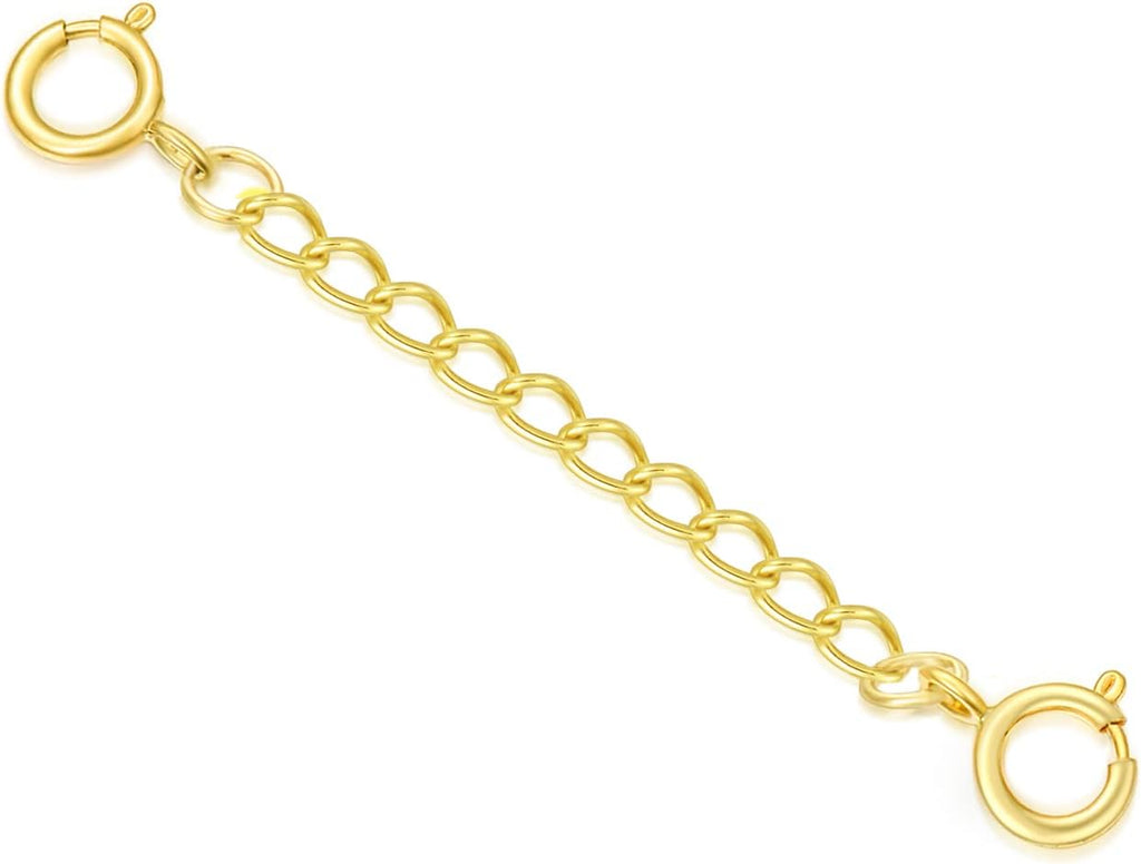 10k Real Gold 1'/1.5'/2'/3'/4' Necklace Extender Chain, Durable Strong Removable Gold Chain Extender, 10k Gold Adjustable Extension Chain for Necklace Bracelet Anklet