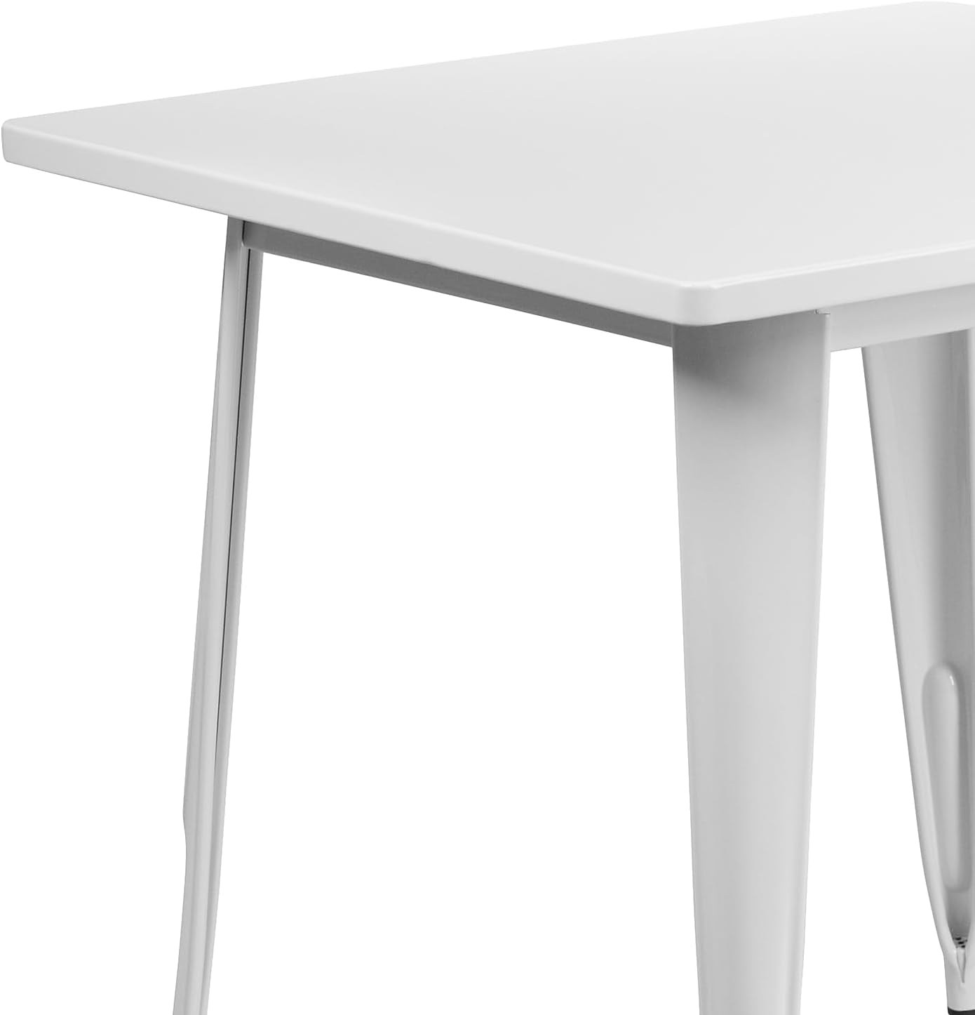 Flash Furniture Felix Commercial Grade 31.5' Square White Metal Indoor-Outdoor Table