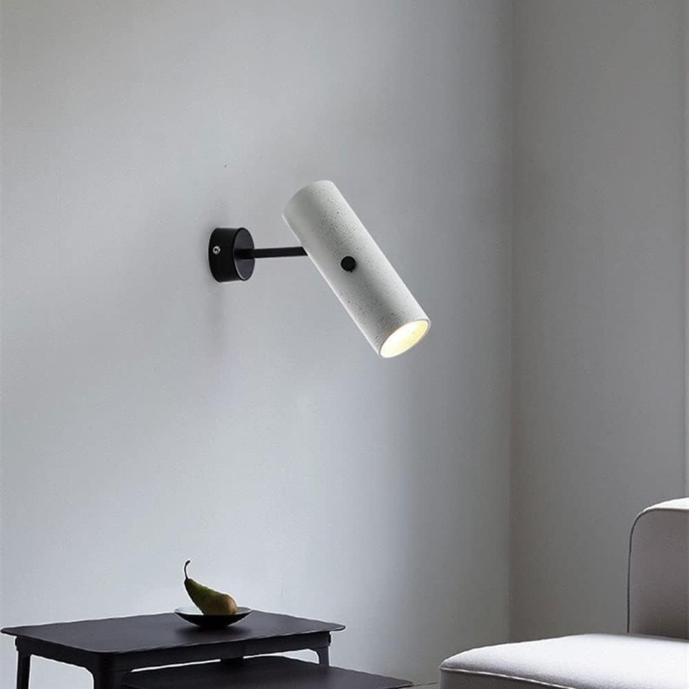 Adjustable Accent Spotlight Indoor Cylindrical Bedside Wall Sconce Retro Cement Wall Light Modern Black Hallway Wall Lamp GU10 Surface Mounted Down Light Headboard for Bedroom