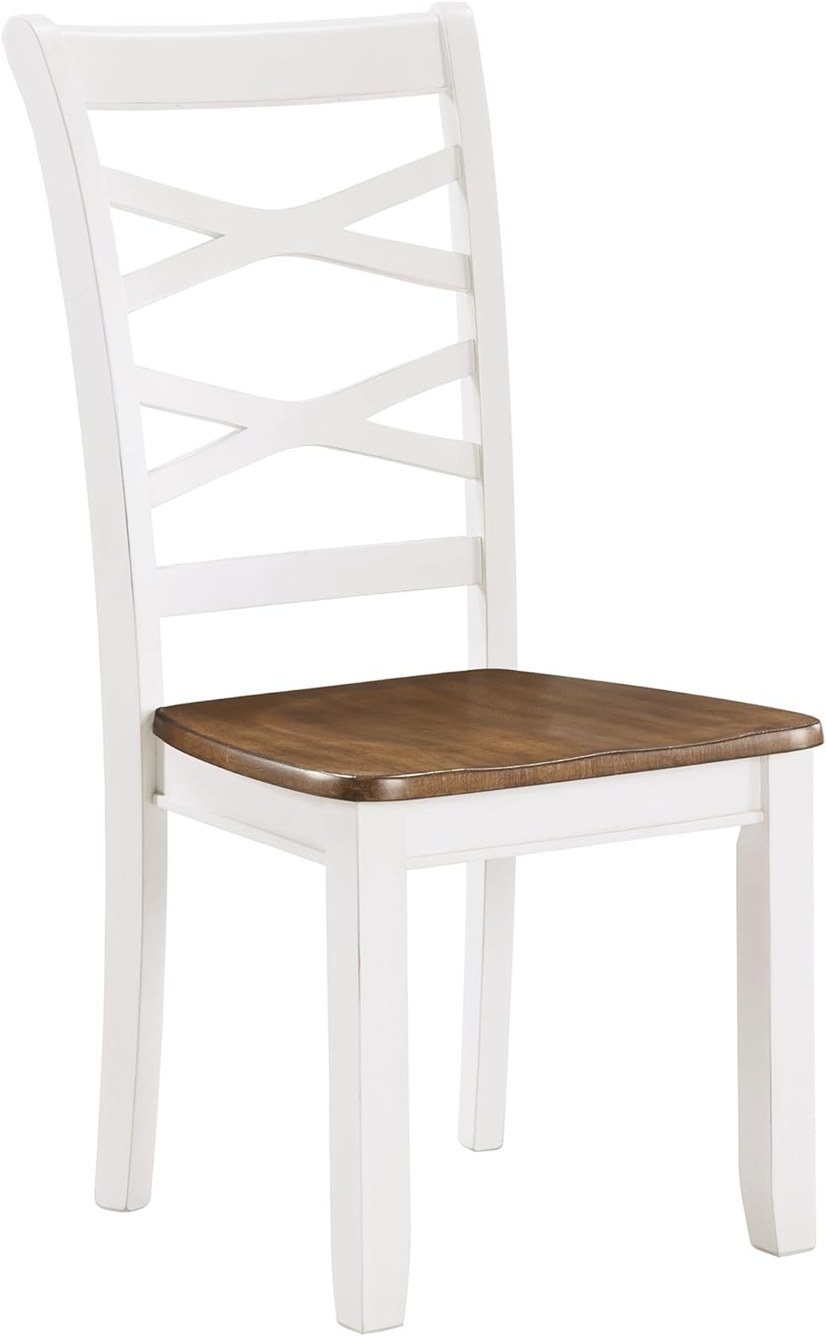 Lexicon Dining Table Set for 6 with Chairs, Wood 7 Piece Farmhouse Dining Room Table and Chairs Set of 6, Cross Back, Easy Assembly Seater for Indoor Home, Dinner, Kitchen, Cherry/White