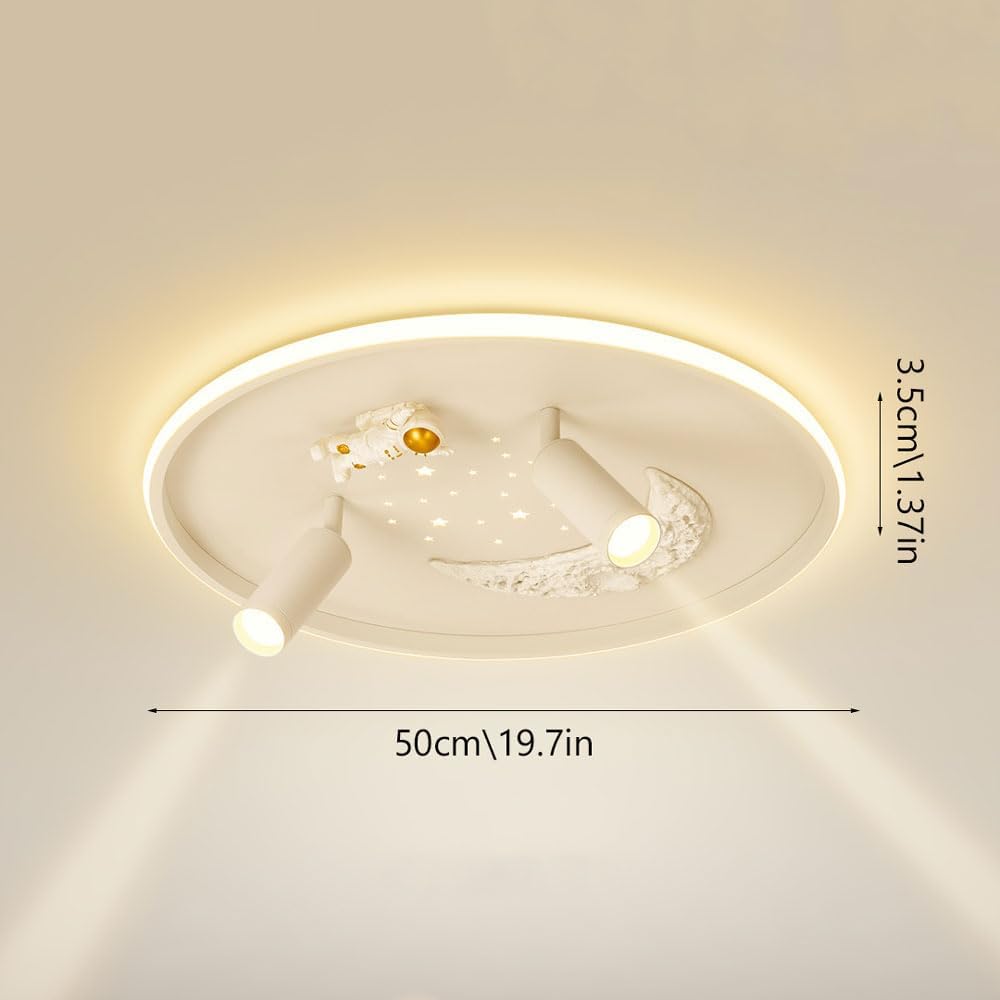 Astronaut Ceiling Light with Adjustable Angle Spotlight, Dimmable LED Ceiling Lamp with Remote Control, Indoor Accent Lighting Fixtures for Kid's Room Boys Room Bedroom Hallway Kitchen
