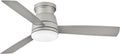 Hinkley Trey 52' Indoor/Outdoor Smart Ceiling Fan with Light and Remote, Modern Flush Mount, Composite Fan Blades, Integrated LED, Brushed Nickel