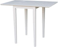IC International Concepts, Solid Wood Small Drop Leaf Dining Table, Solid Real Wood, Sturdy Parawood, White