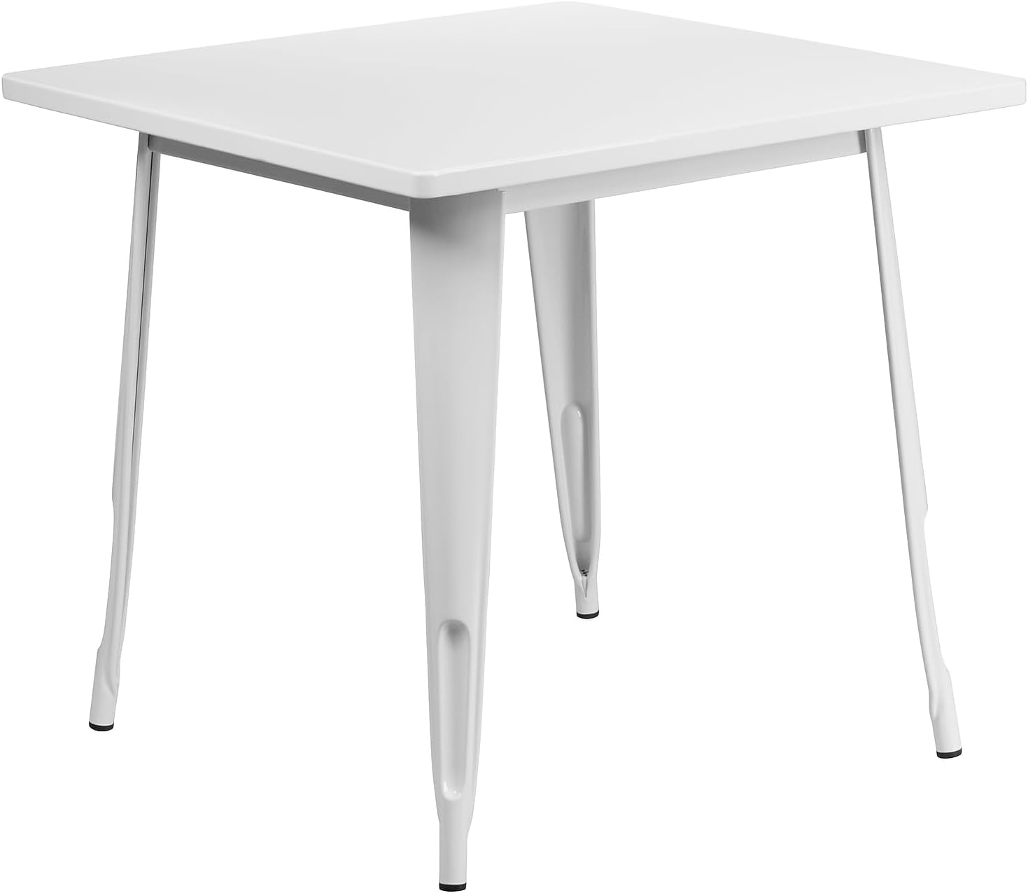 Flash Furniture Felix Commercial Grade 31.5' Square White Metal Indoor-Outdoor Table