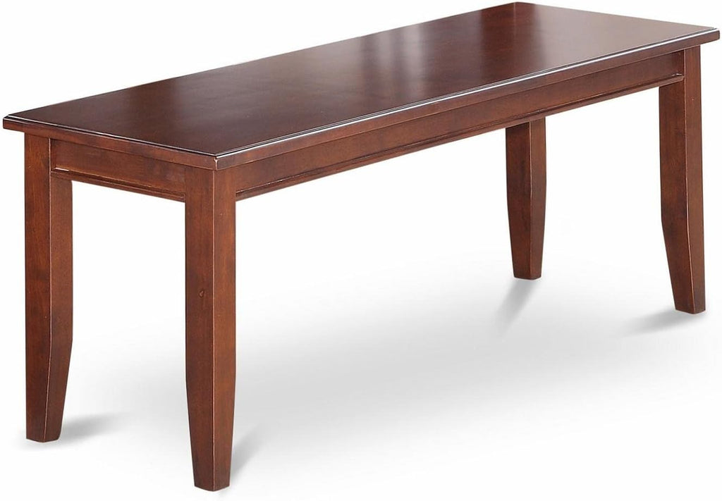 East West Furniture DUB-MAH-W Dudley Dining Table Bench with Wooden Seat, 51x15x17 Inch, Mahogany
