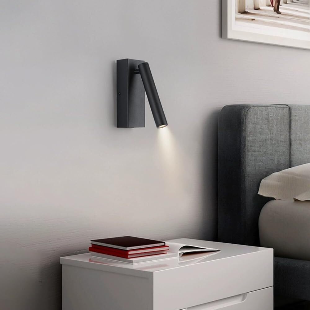 LED Wall Lamp Reading Wall Light for Bedside,Modern Wall Mounted Reading Light Angle Adjustable Indoor Spotlights Wall Mounted Lamp for Bedroom Living Room Study Room Dining Room Stairs Porch