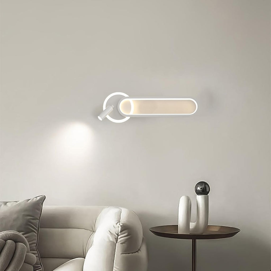 LED Wall Light Indoor with Remote Control Wall Lamp 2700K-6500K Dimming Wall Sconce with Adjustable Spotlight Wall Lighting Aluminium Acrylic for Hallway Living Room Bedroom