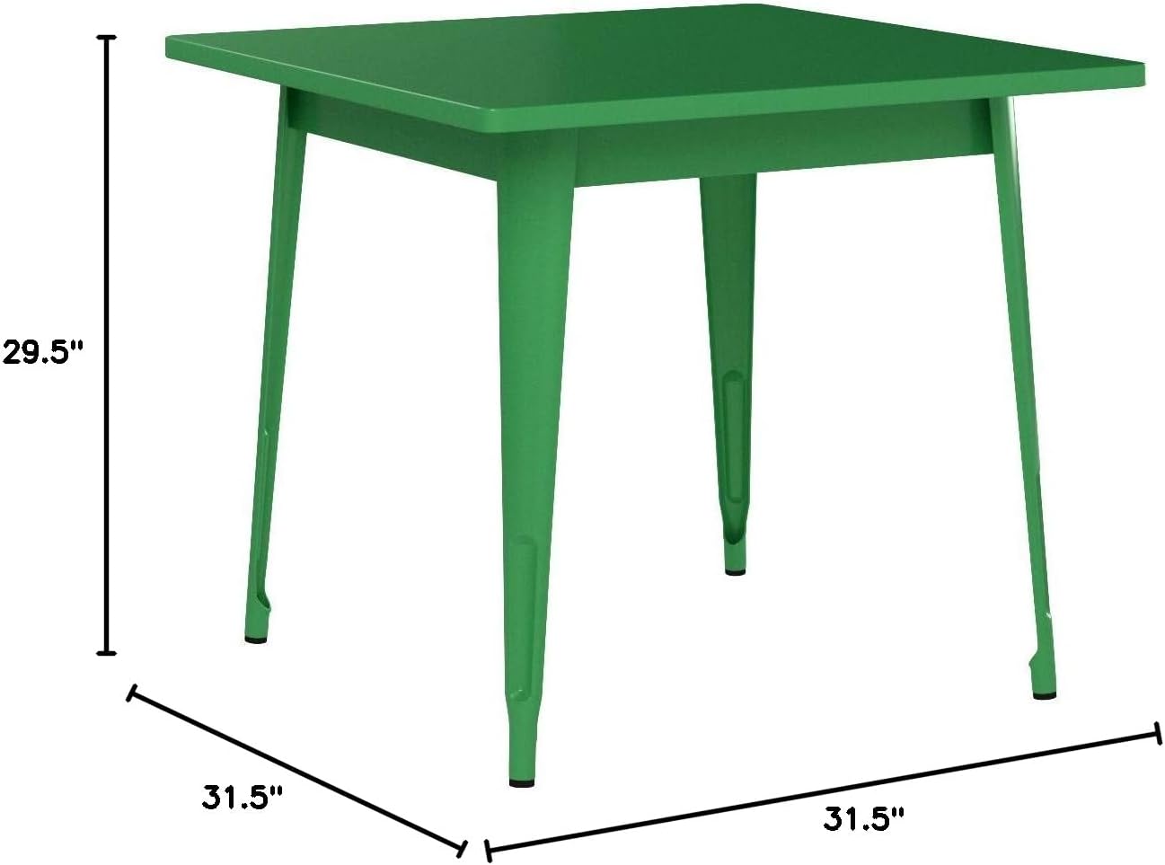 Flash Furniture Felix Commercial Grade 31.5' Square Green Metal Indoor-Outdoor Table
