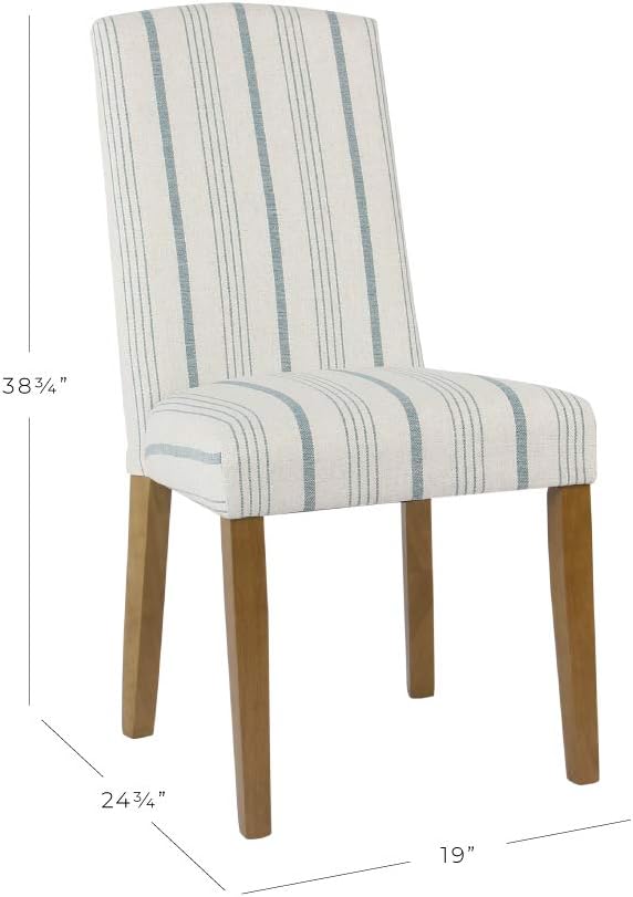 HomePop Classic Parsons Dining Chair - Blue Calypso Stripe (Set of 2)