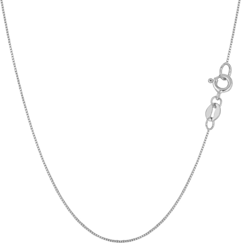 Jewelry Affairs 10k Real Solid Gold Mirror Box Chain Necklace, 0.6mm