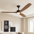 FANX 60 Inch Indoor Outdoor Ceiling Fan with Light, Quiet 6-Speed DC Motor, Dimmable 18W LED 1500 Lumens, Adjustable Color Temperature, Reversible Function, ABS Blades, Remote Control