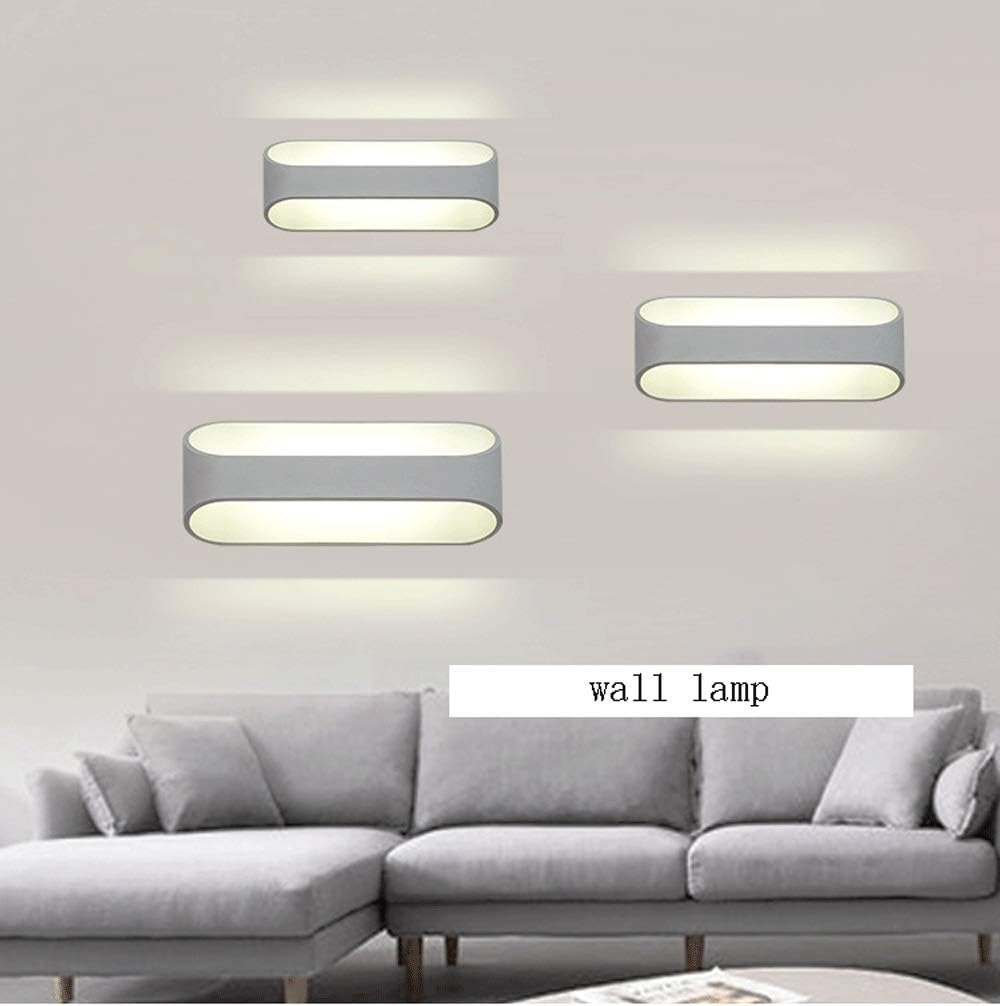 LED Wall Sconce Modern Wall Lamp Up and Down Lighting Fixtures, Aluminum Spotlights Indoor Sconces for Living Room Bedroom Hallway, Double Bevel White Metal Wall Light