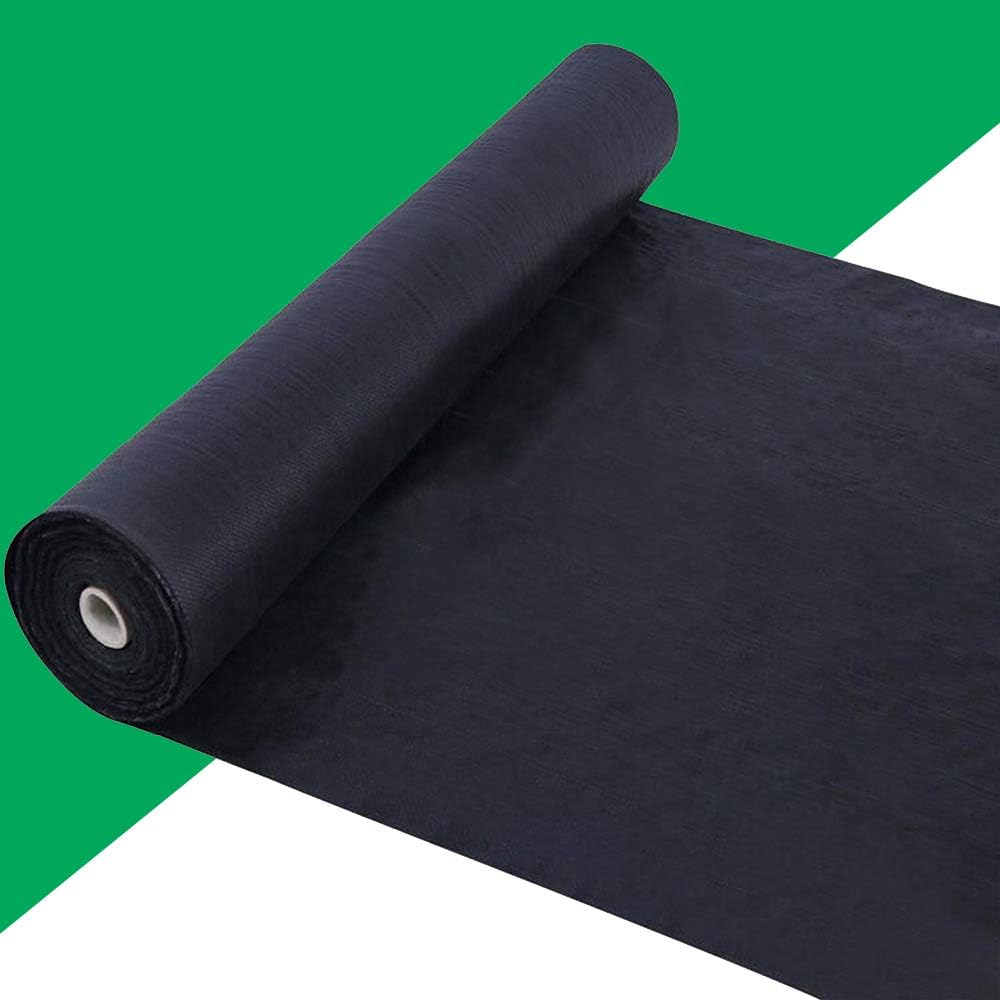 Premium 5oz Pro Weed Barrier Landscape Fabric Ground Cover Heavy Duty Commercial Anti-Weed Gardening Mat, 6ft x 300ft, Black