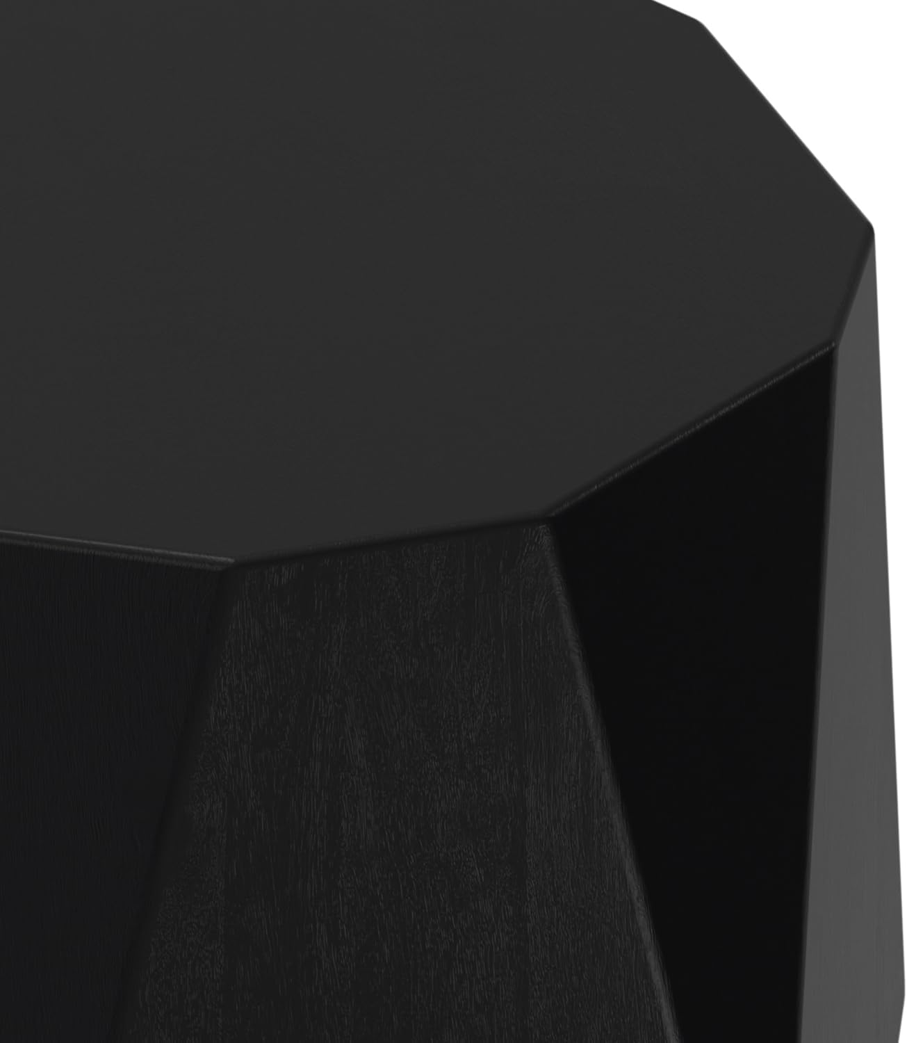 SIMPLIHOME Judson End Table - 15 inch Wide Solid Mango Wood Polygon Accent Table with Faceted Geometric Design in Black, Contemporary Nightstand or Lamp Stand for Living Room or Bedroom, Assembled