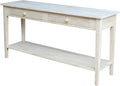IC International Concepts Spencer Server Extended Length Console Table, Versatile Design for Dining Room, Hallway, or Entryway - Unfinished