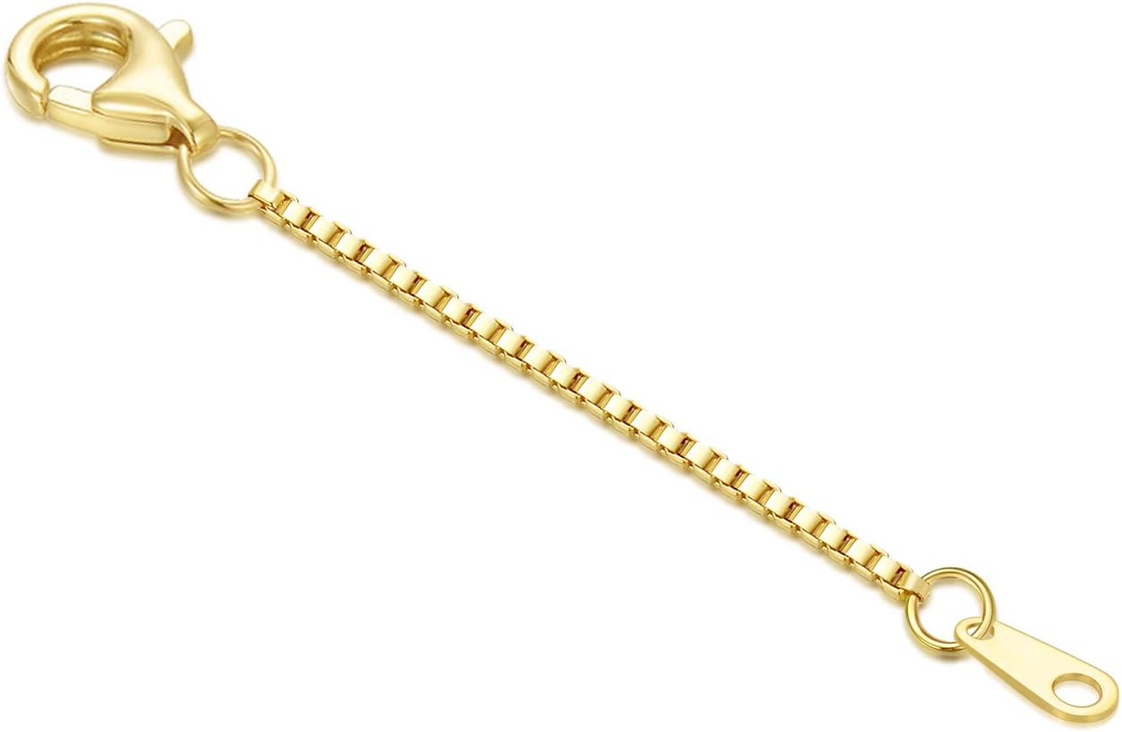 14k Gold 0.5'/1'/1.5'/2'/3' Necklace Bracelet Extender Chain, Necklace Extender Gold 14k, Durable Removable Gold Chain Extender, Gold Extension Chain for Necklace Anklet