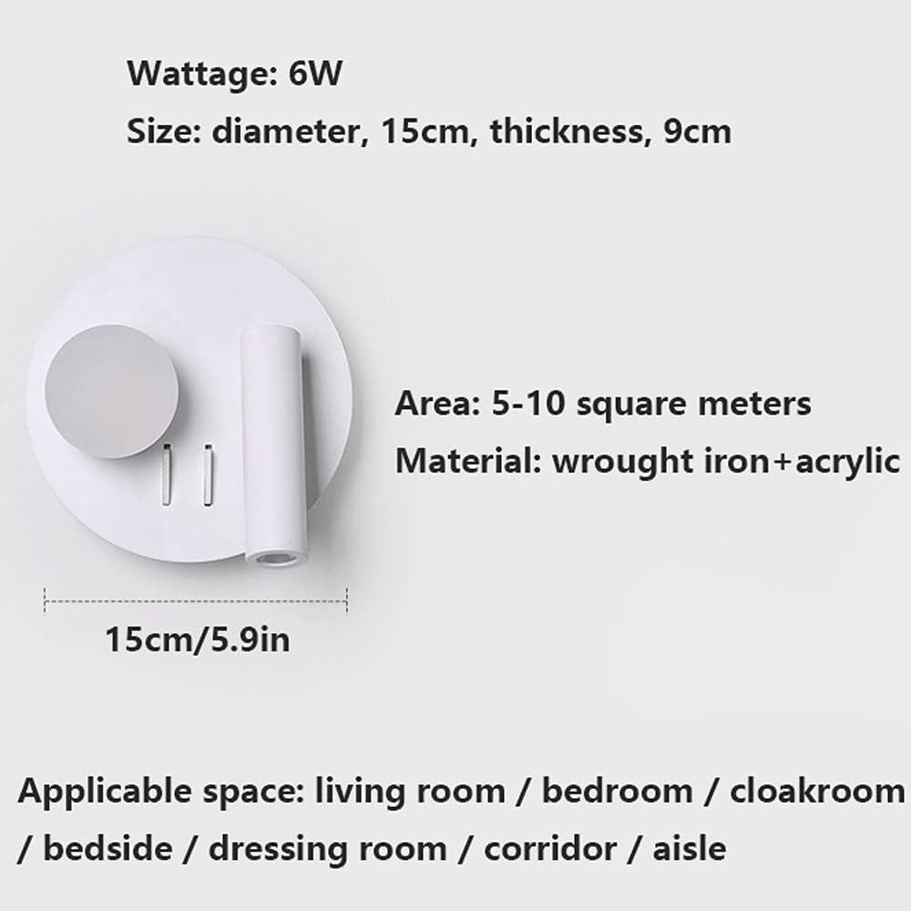 wall lamps , LED Modern Wall Light, Decorative Wall Lamp, Bedside Reading Lamp, Round Ceiling Light, 360 Degree Adjustable Spotlight, Indoor Lighting Fixtures for Living Room Bedroom Bedside Aisle