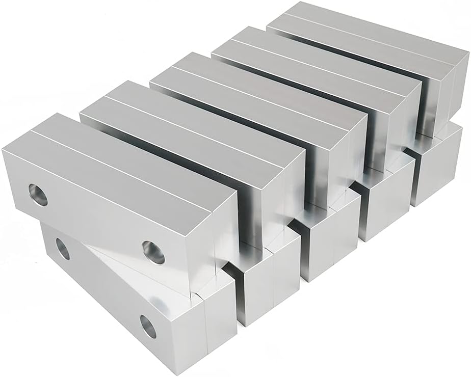 10 Set 20pcs 6 x 2 x 1 Soft Jaws Set Standard Machinable Aluminum Compatible with Kurt 6' Vise Jaws