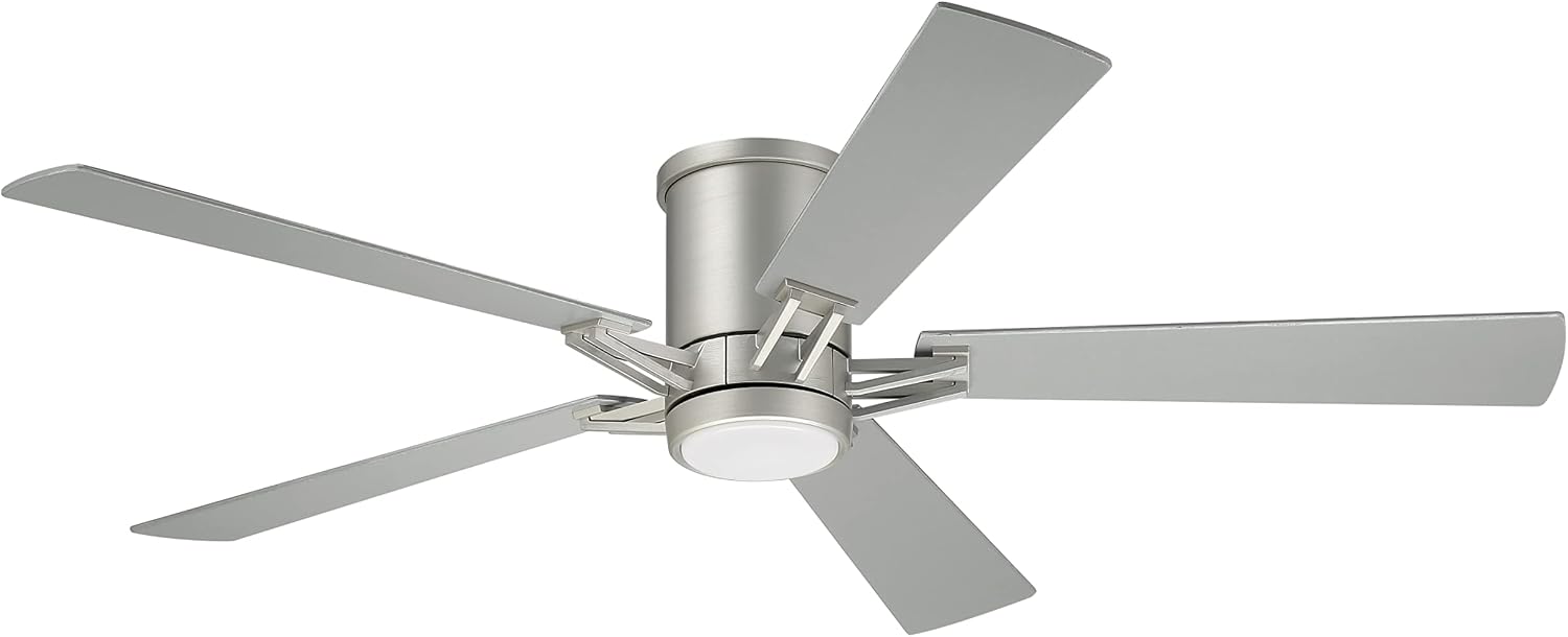 Craftmade 52' Wyatt Hugger Indoor/Outdoor Painted Nickel Finish Ceiling Fan, LED Light Kit (Optional), Remote Included, Smart WiFi Enabled with Voice Activation, works with Alexa & Smart Home Devices