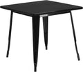 Flash Furniture Felix Commercial Grade 31.5' Square Black Metal Indoor-Outdoor Table