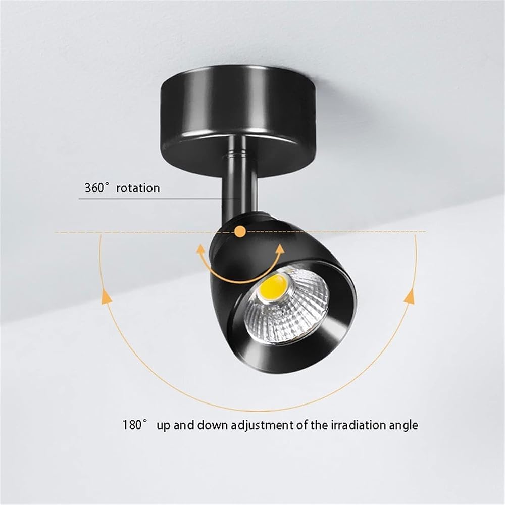 LED Three-Color dimming Surface Mounted Spotlight Indoor Directional Aent Light Monopoint Sconce Modern Mini Spot Lighting for Living Room Kitchen Gallery