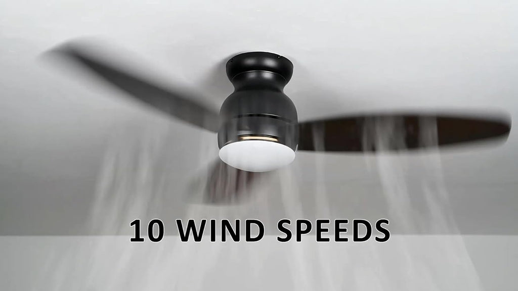 Carro Ceiling Fan with Lights, Indoor & Outdoor Ceiling Fan, 52' Low Profile DC Smart Ceiling Fan Compatible with Alexa, Siri, Google Home & Smart APP, Dark Walnut