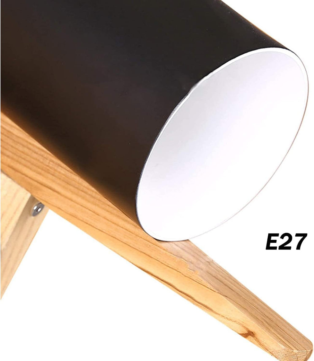Swing Arm Wall Sconce Light, Modern Wooden Decorative 180° Adjustable Wall Fixture with Switch, Indoor Spotlight Lamp, Bedside Reading Lamp for Living Room Bedroom Vanity Bathroom Study
