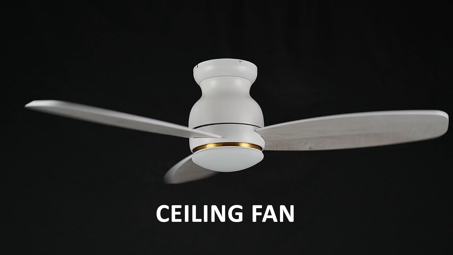 Carro 48' White Ceiling Fan with Light Flush Mount, DC 10 Speeds Silent Ceiling Fan with Remote, 3 Dual Finish Blades, 2 Light Colors Dimmable, for Living Room, Bedroom