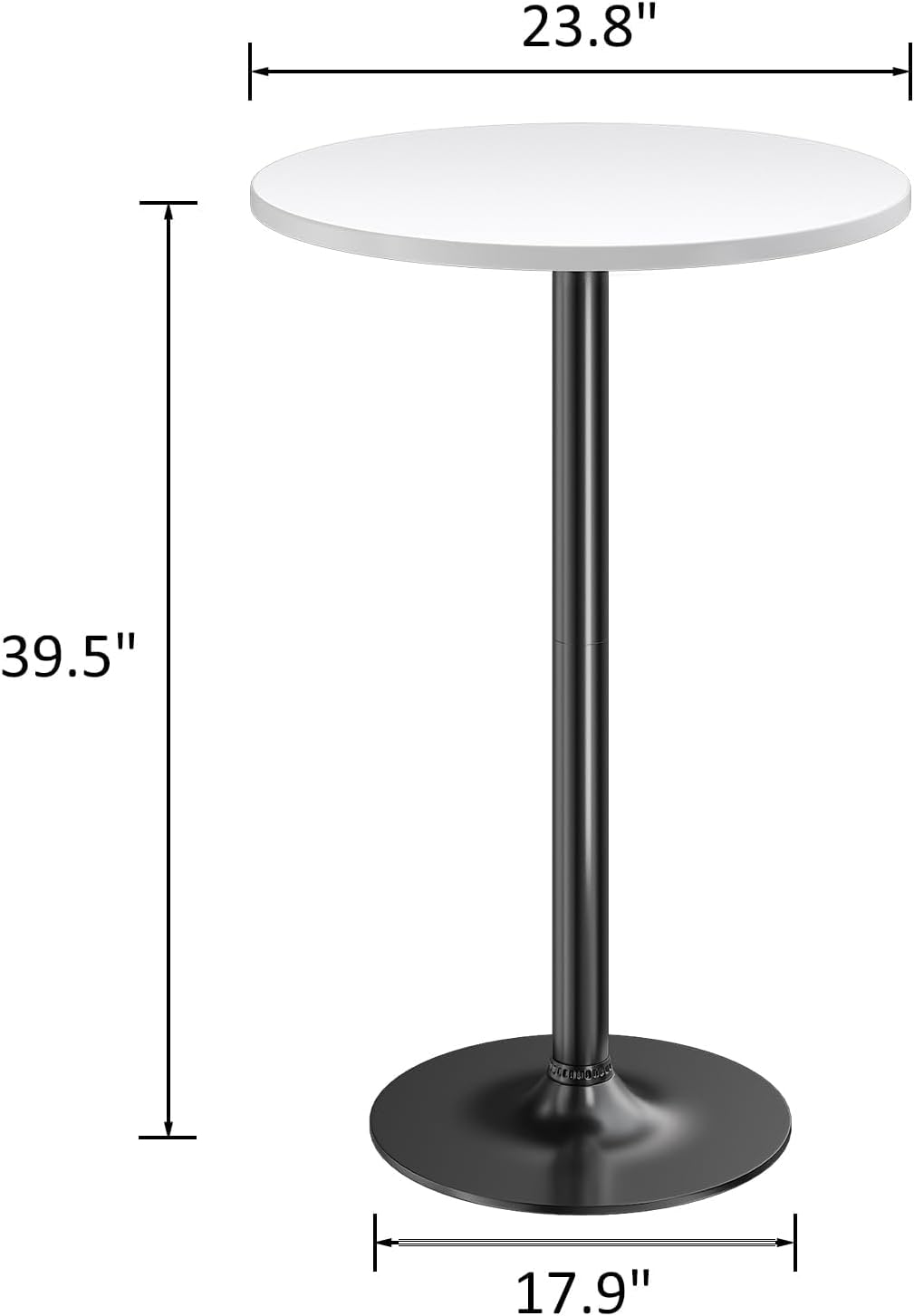 Furmax Bistro Pub Table Round Bar Height Cocktail Table for Home Bar, Round Bar Tables for Party, Dining Room, Living Room and Wedding, Metal Base MDF Top, 40.6 Inch Height (4, White-1)